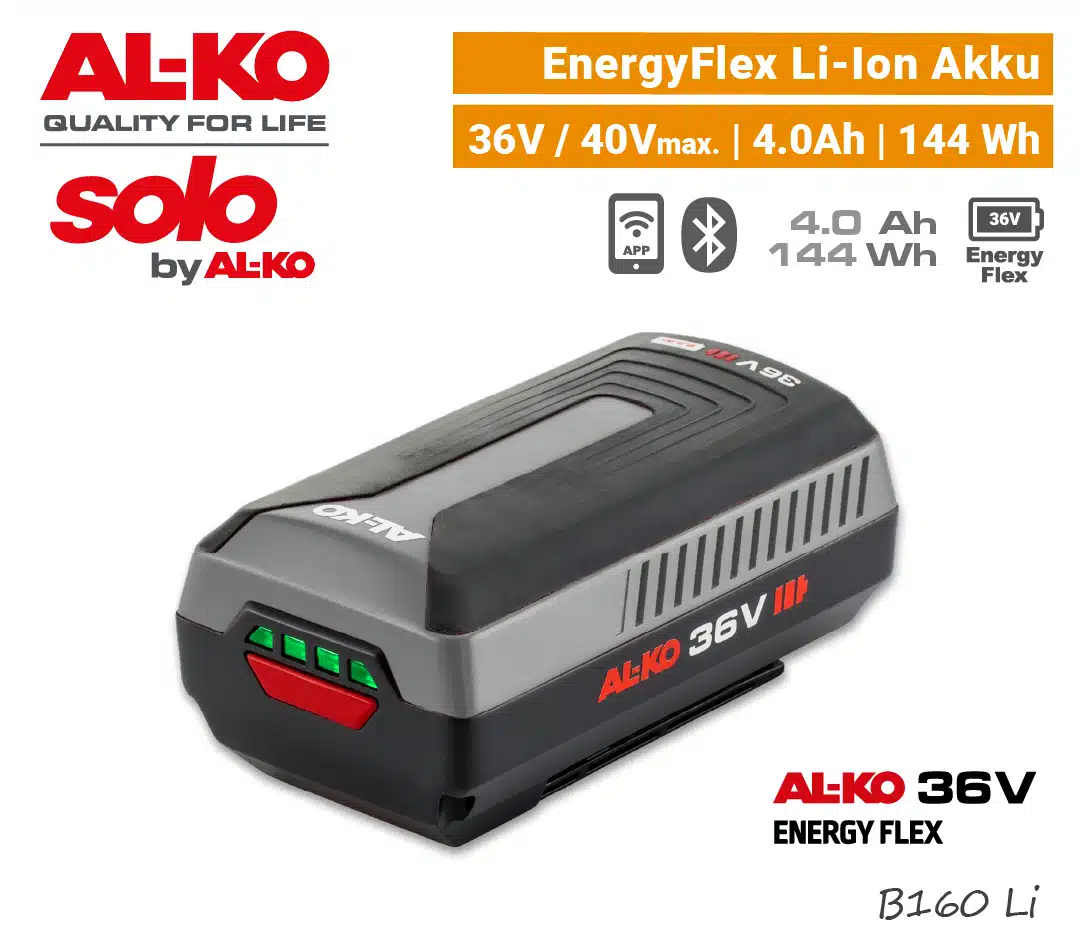 ALKO B160 Li Akku 4 Ah ALKO B 160 Li Li-Ion Akku 4 Ah 4.0 Ah Bluetooth SOLO AL-KO 36V Energy Flex EU9