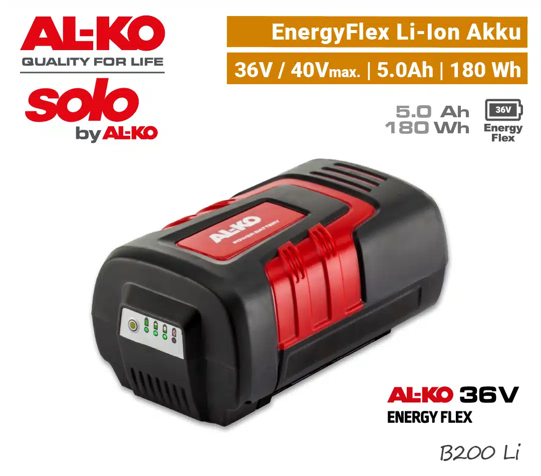 AL-KO B200 Li Akku 5.0 Ah ALKO B 200 Li Li-Ion Akku 5 Ah 5.0 Ah SOLO AL-KO 36V EnergyFlex EU9