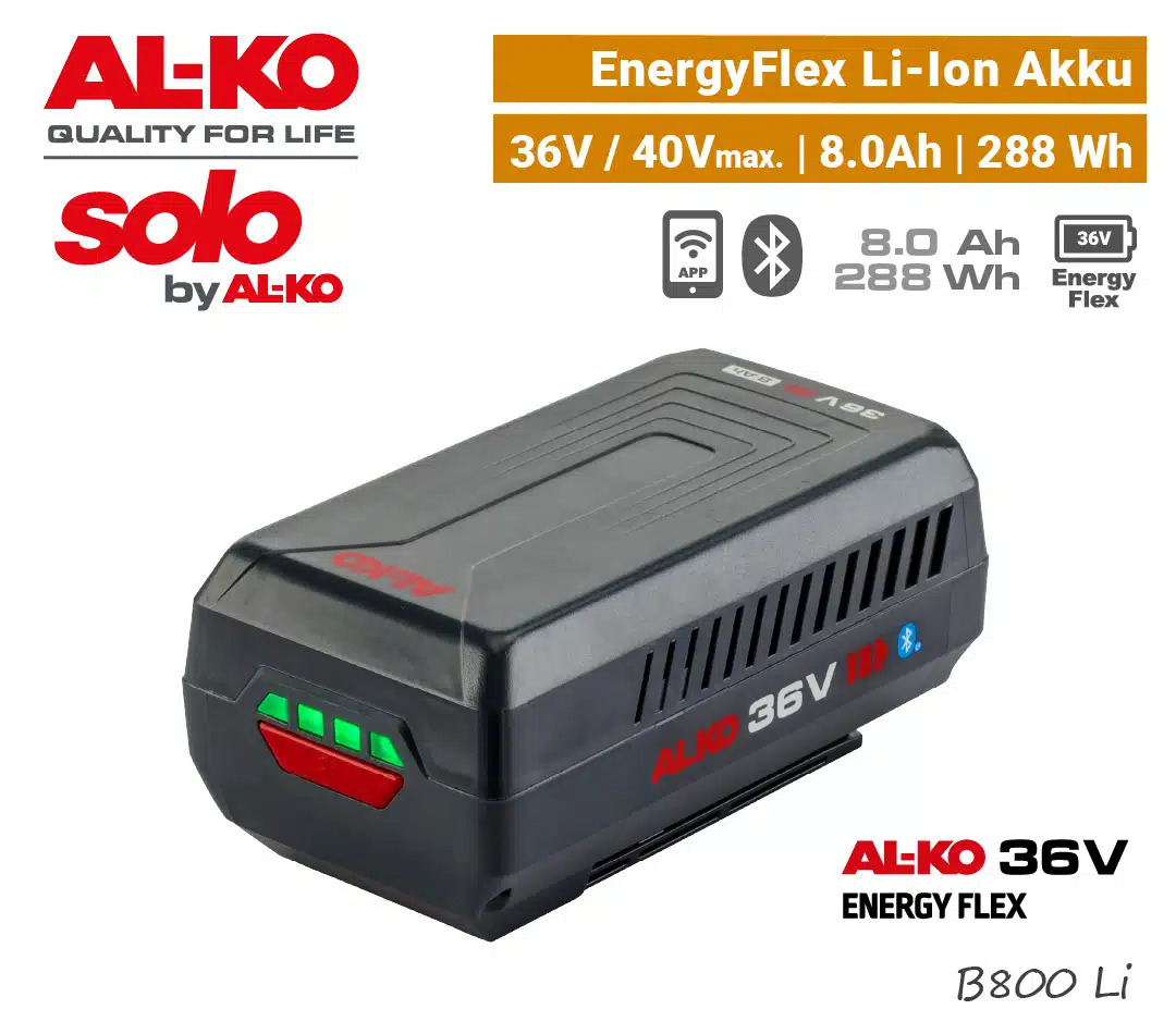 AL-KO B800 Li | Akku 8.0 Ah ALKO B 800 Li Li-Ion Akku 8 Ah 8.0 Ah Bluetooth SOLO AL-KO 36V EnergyFlex EU9