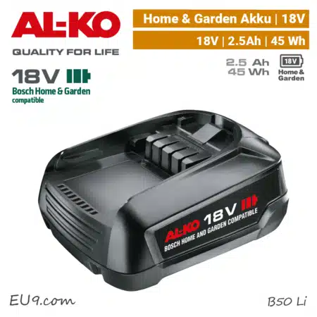 ALKO B50 Li Akku 18V Bosch Home & Garden 18 V power-for-all li-ion AL-KO B 50 Li 2.5 Ah 45 Wh EU9