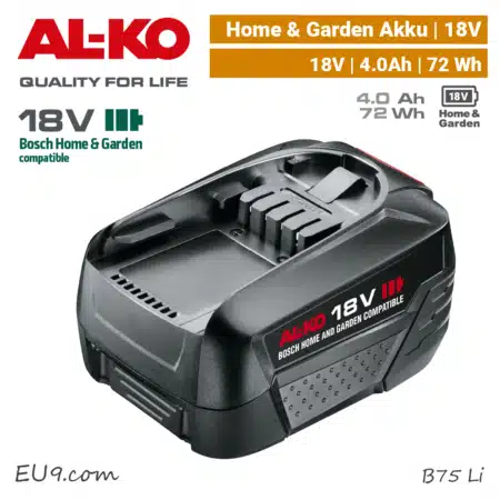 ALKO B75 Li Akku 18V Bosch Home & Garden 18 V power-for-all li-ion AL-KO B 75 Li 4 Ah 72 Wh EU9