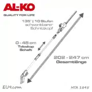 ALKO HTA 1845 Akku-Hoch-Heckenschere Teleskop Länge 18V EU9