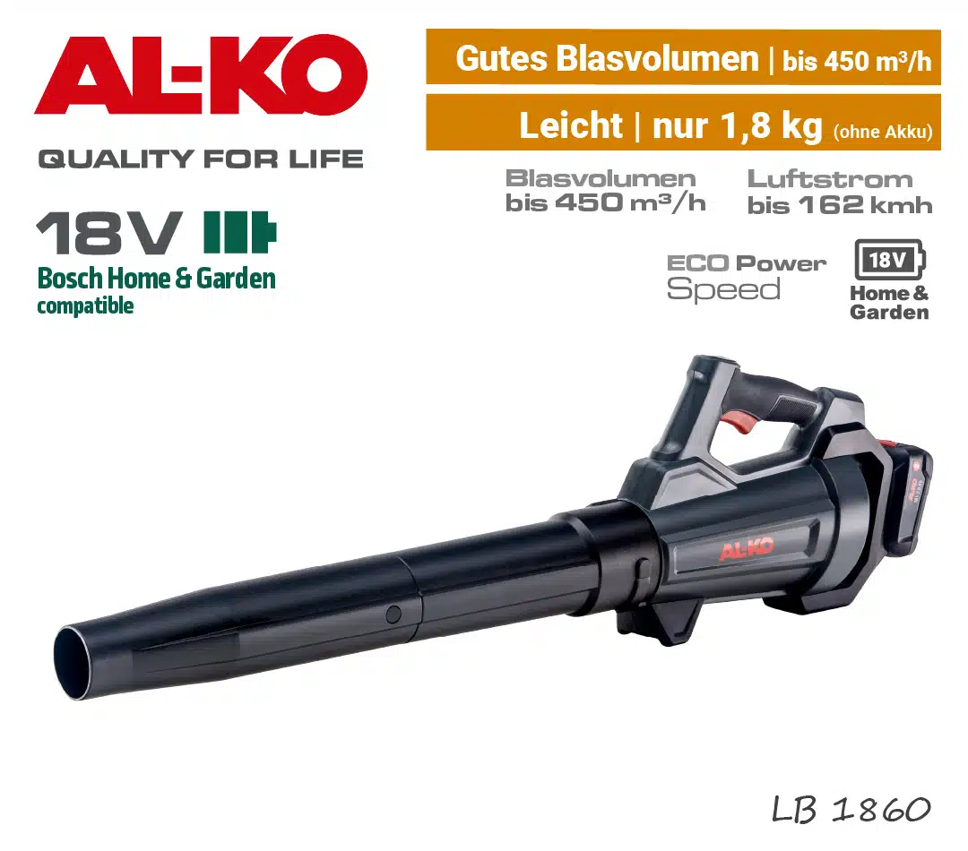 ALKO LB 1860 Akku-Laubbläser Bläser 18V Bosch-Home & Garden ALKO LB 1860 Akku-Laubbläser Bläser 18V Bosch-Home & Garden Power-For-All EU9