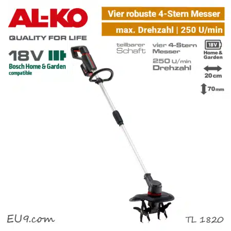 ALKO TL 1820 Akku-Bodenhacke Motorhacke 18V Bosch-Home & Garden Power-For-All EU9