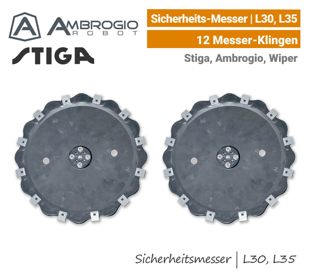Ambrogio Stiga Wiper Sicherheitsmesser Ambrogio Stiga Wiper Sicherheits-Messer L30 L35 AutoClip M 221 225 230 EU9