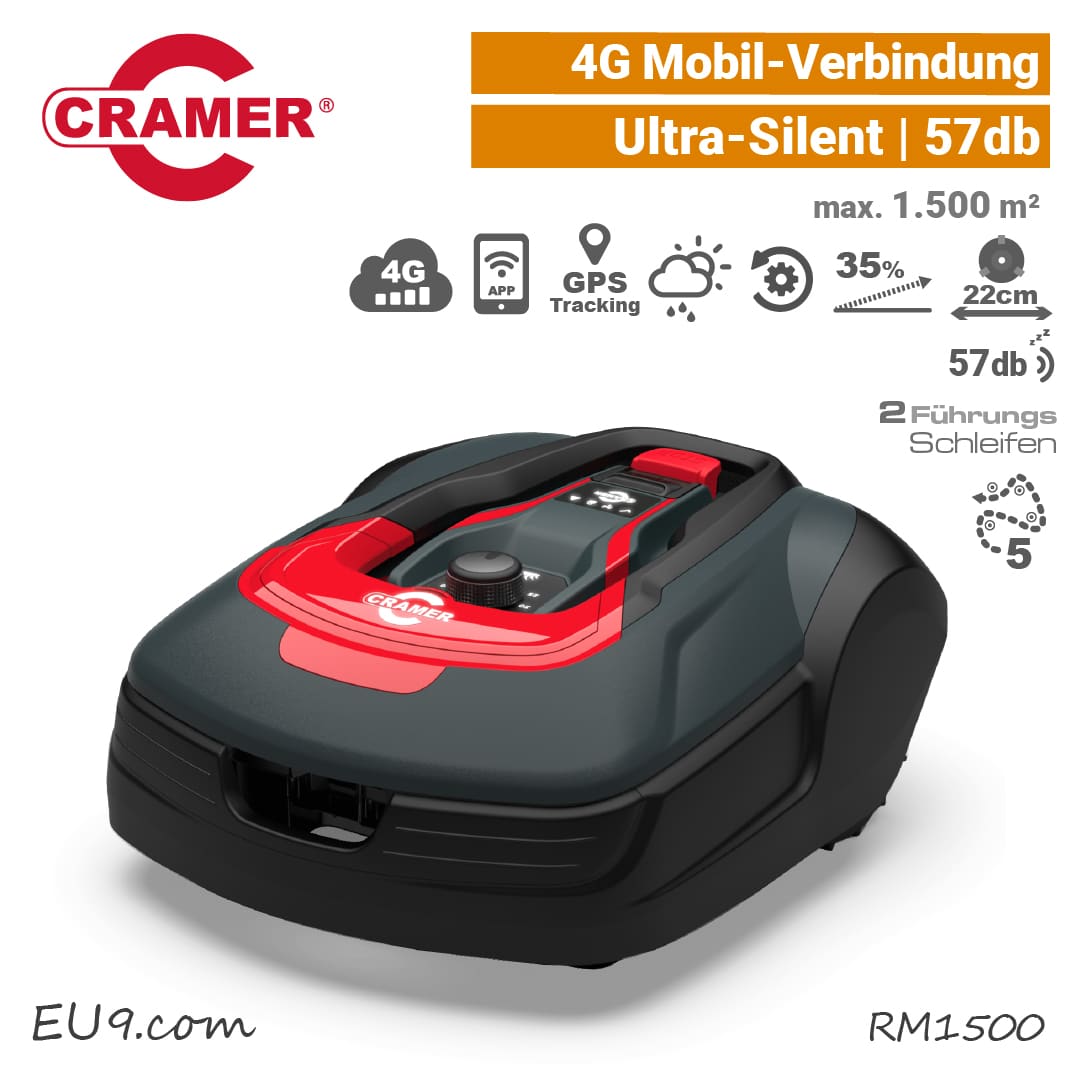 NEU 2025: Der ultra-leise Cramer RM 1500 Mähroboter | kaufen!
