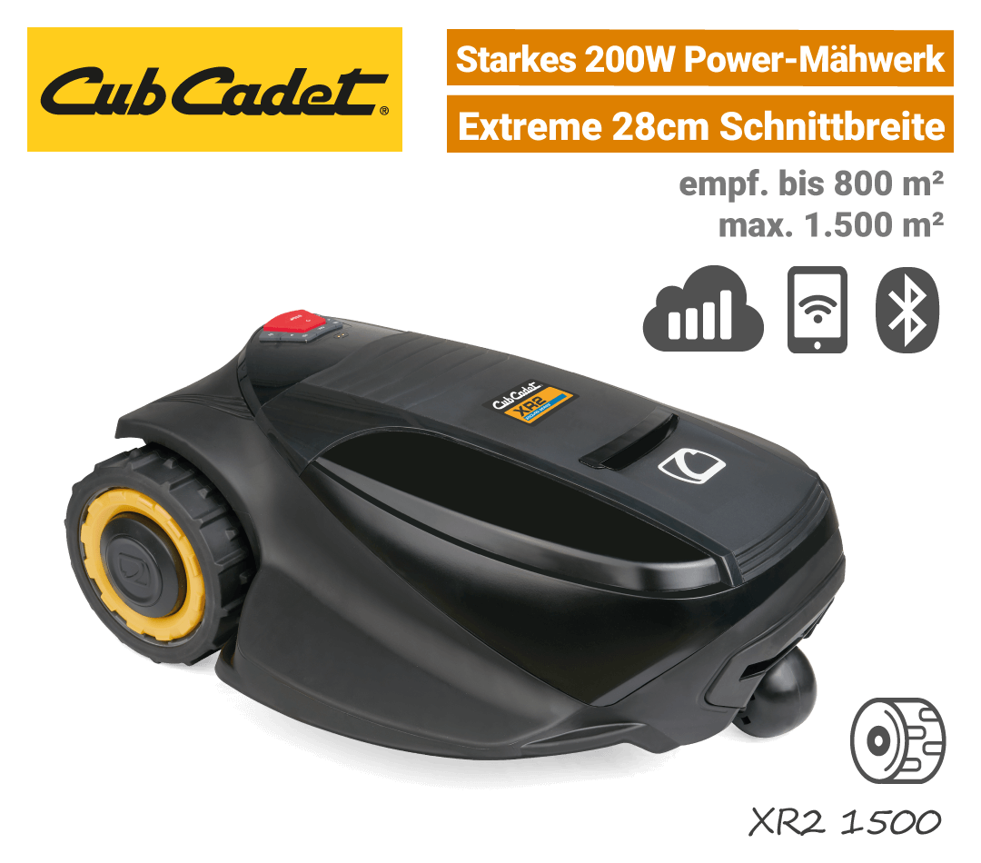 Cub Cadet XR-2 1500 Mähroboter CubCadet XR2 1500 Mähroboter-Rasenroboter Mobilfunk EU9