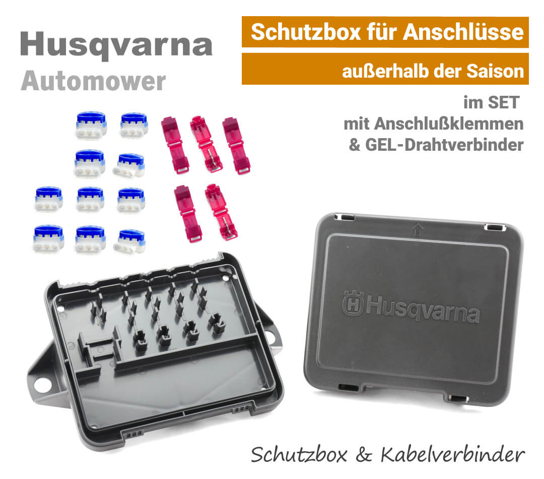 Husqvarna Automower Schutzbox mit Kabelverbinder-Drahtverbinder & Anchlussklemmen EU9 Husqvarna Automower Schutzbox mit Kabelverbinder-Drahtverbinder & Anchlussklemmen EU9