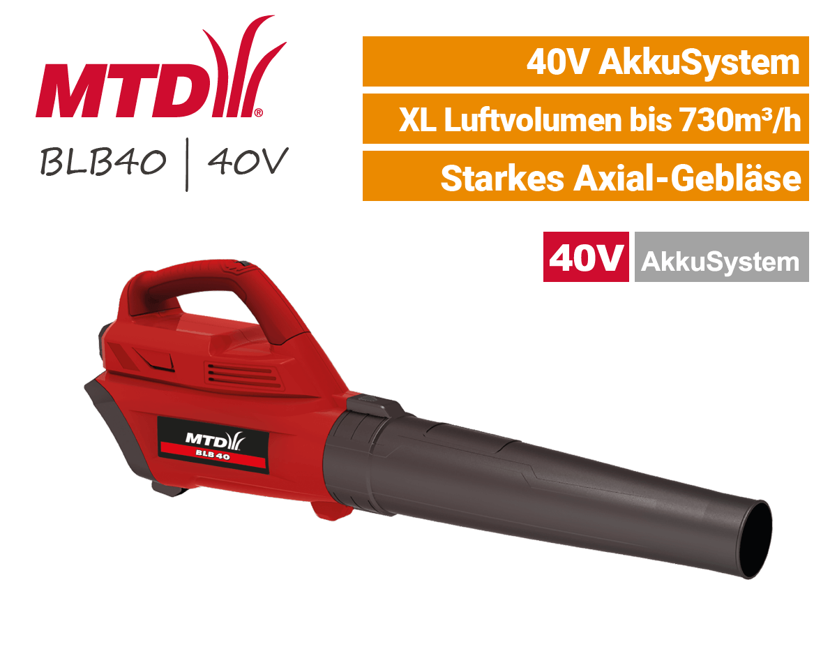 MTD BLB40 40V Akku-Laubbläser MTD BLB 40 - 40V Akku-Laubbläser 40 Volt EU9