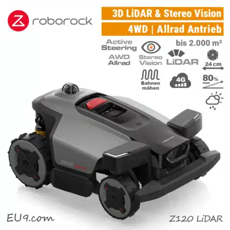 Roborock RockMow Z120 LiDAR 3D 4WD AWD Mähroboter Rasenroboter Z1
