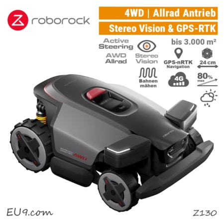 Roborock RockMow Z130 AWD GPS-RTK Mähroboter Rasenroboter Z1 EU9