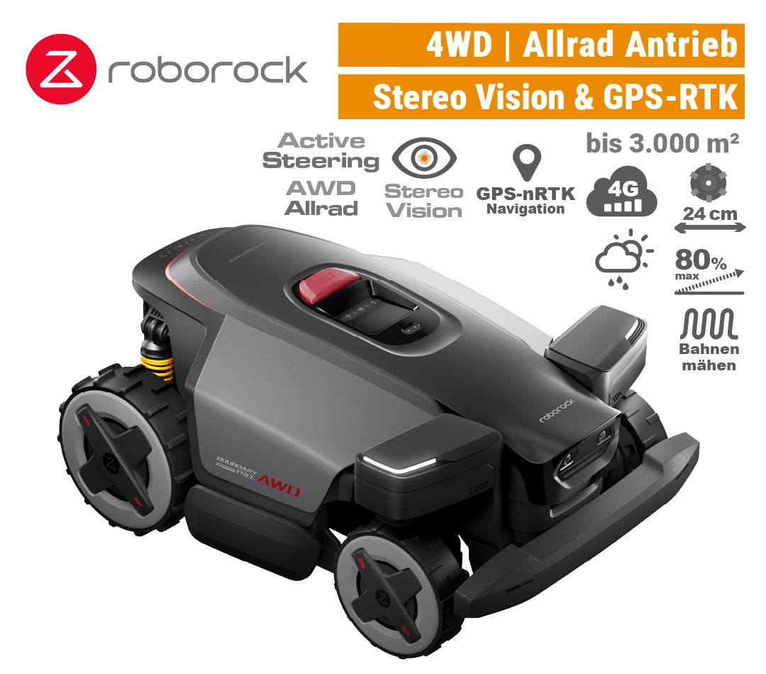 Roborock RockMow Z130 AWD GPS-RTK Mähroboter Rasenroboter Z1 EU9