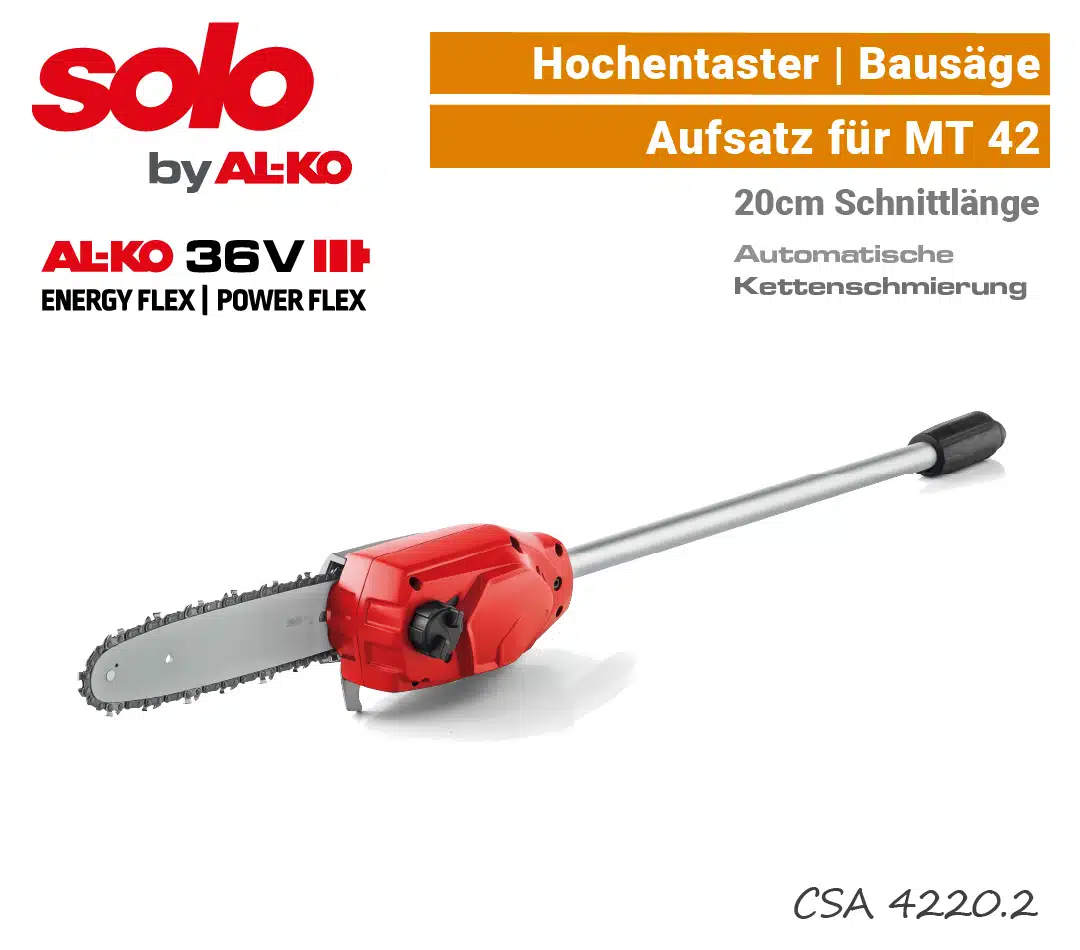 SOLO Hochentaster CSA 4220.2 Aufsatz by ALKO SOLO ALKO Hochentaster Baumsäge Kettensäge Aufsatz CSA 4220.2 MT 42.2 EU9