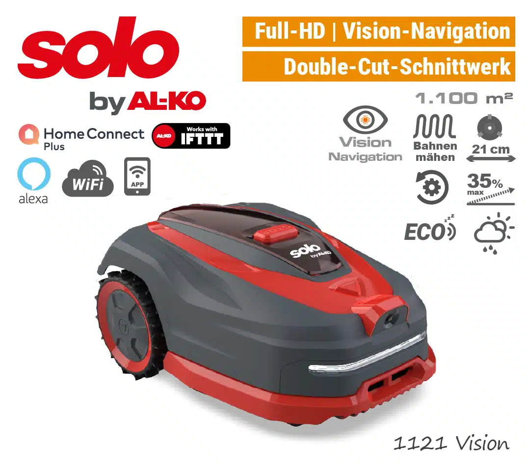 SOLO Robolinho 1121 Vision Mähroboter SOLO Robolinho 1121 Vision-Mähroboter ALKO AL-KO Vision-Navigation EU9