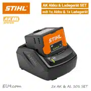 STIHL AK Akku AL 101 Ladegerät SET eingesteckt EU9