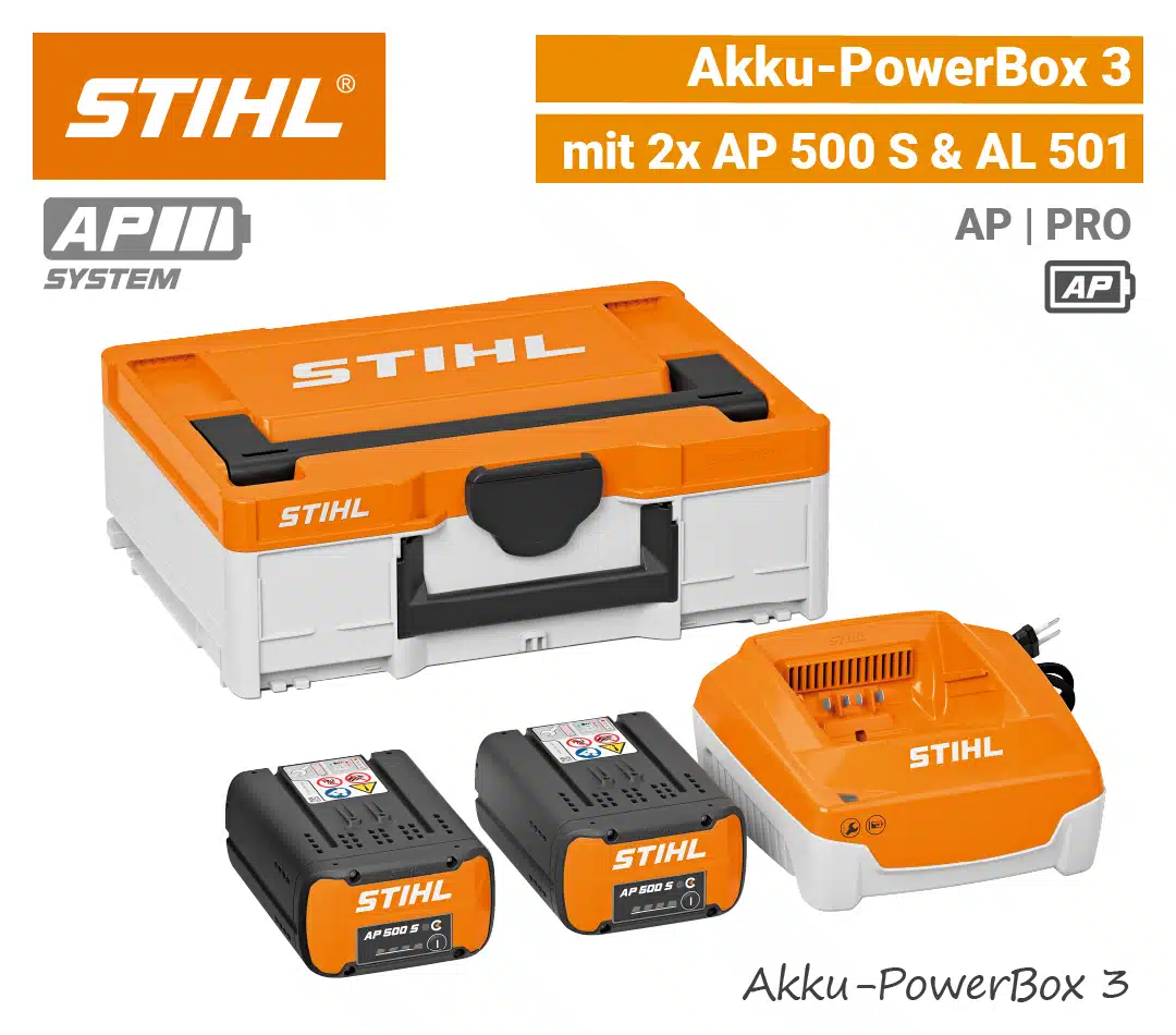 STIHL Akku Power-Box 3 | 2x AP500 S, AL501 & Systainer-Box STIHL Akku Power-Box 3 AP 500 S AL 501 Systainer-Box EU9