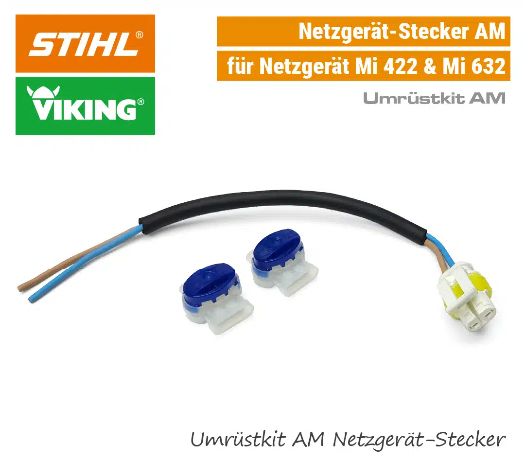 STIHL Viking Netzgerät-Ladegerät AM-Stecker Umrüstkit STIHL Viking Netzgerät-Ladegerät AM-Stecker Umrüstkit 2-polig Mi 422 Mi 632 EU9