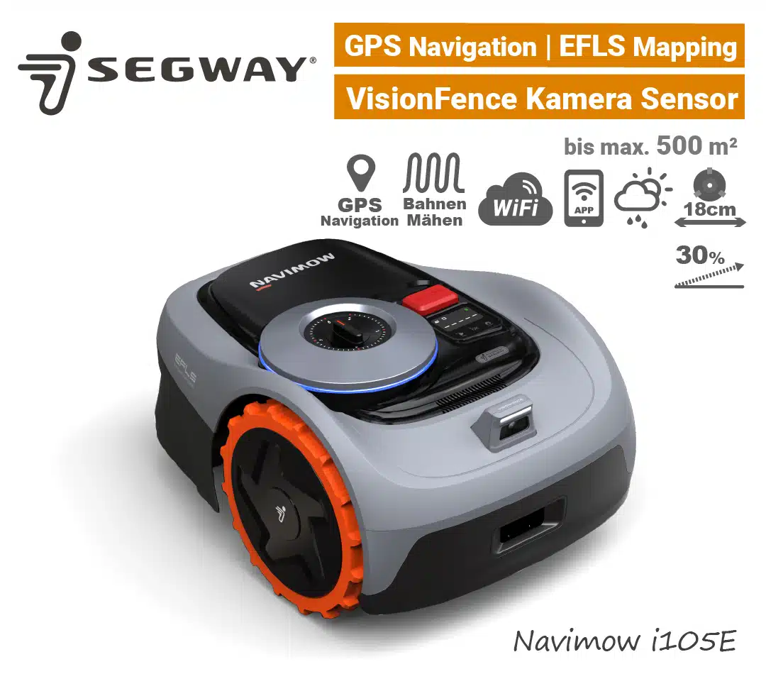 Segway Navimow i105E GPS Satelliten Mähroboter WLAN Segway Navimow i105E GPS RTK Rasenroboter GNSS Satelliten WLAN WiFi i105 E EU9