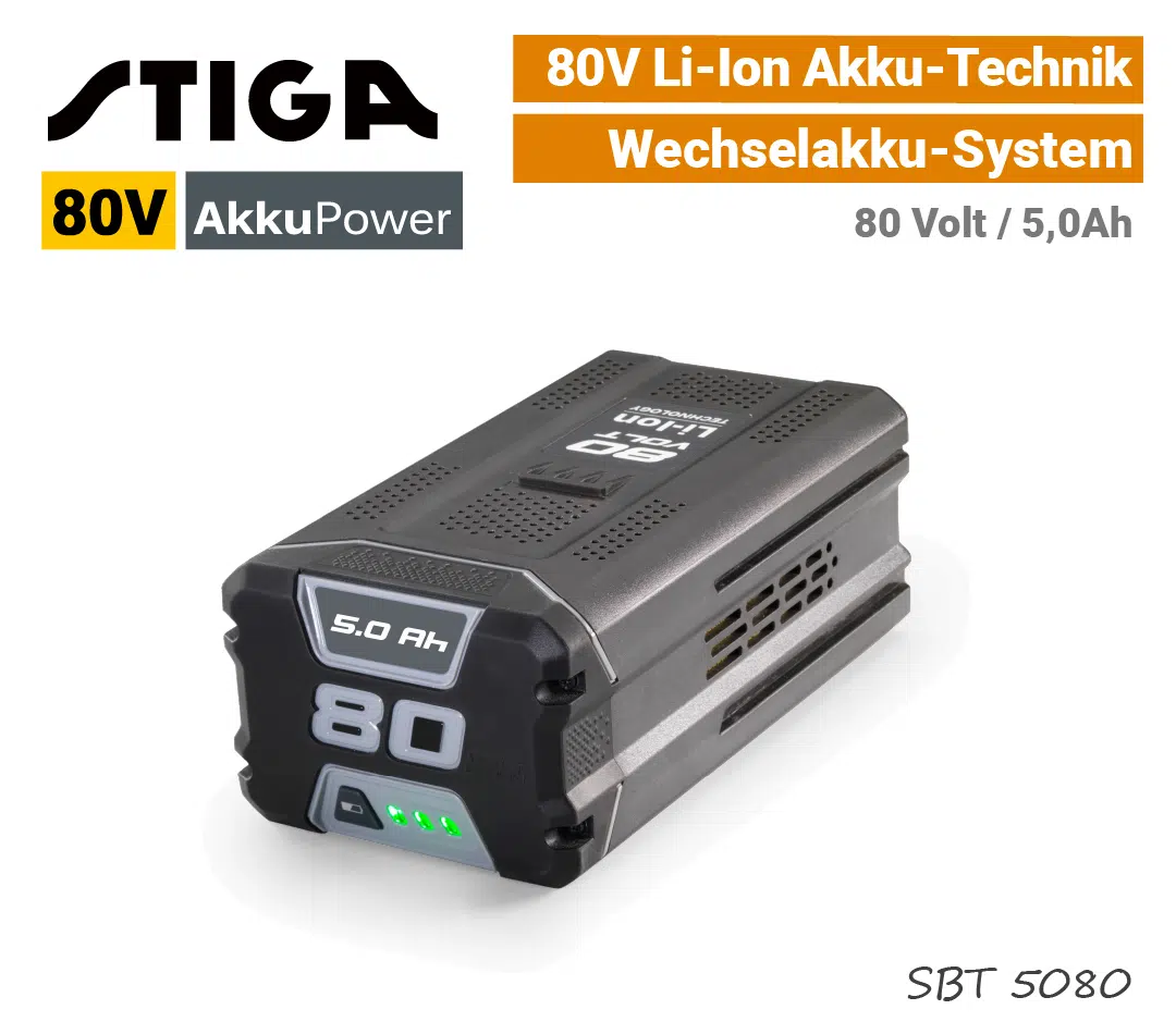 Stiga 80V Akku SBT-5080 5.0Ah Stiga 80V Akku 80 Volt Li-Ion SBT-5080 5.0 Ah EU9