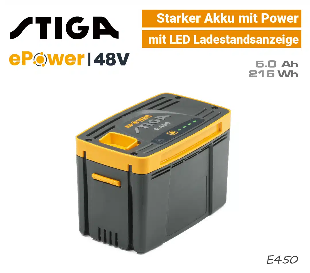 Stiga E450 Akku 5Ah ePower 48V Stiga E 450 Akku 5 Ah ePower 48V E450 gelb EU9