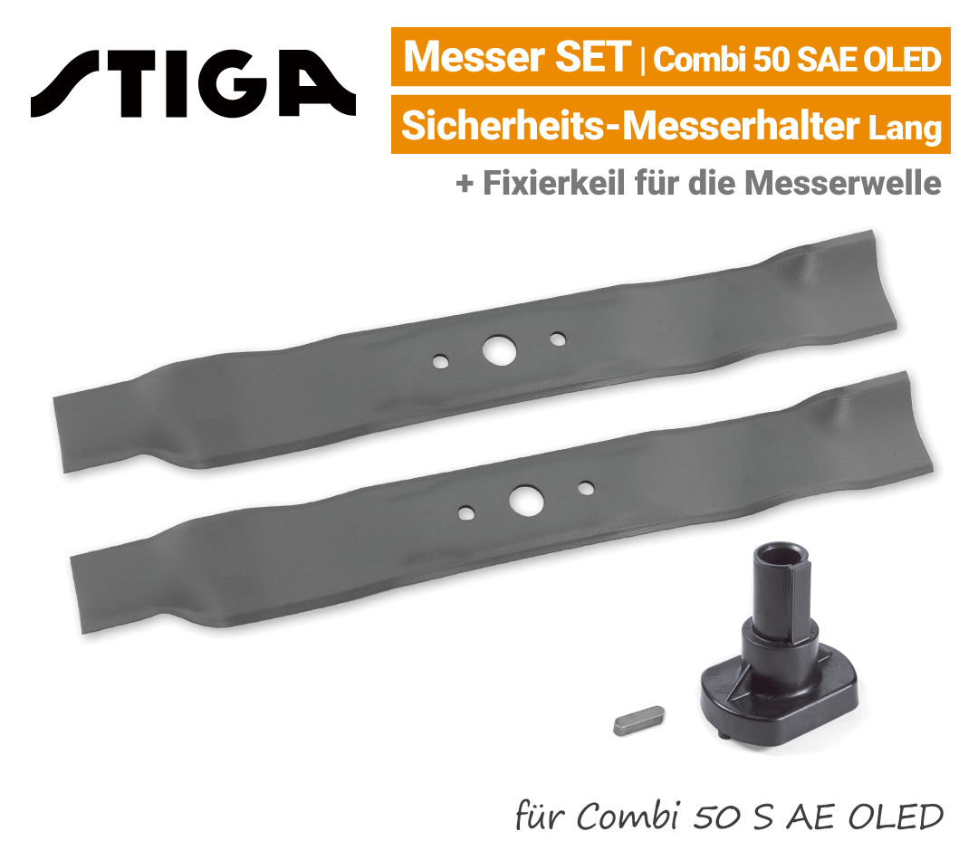 Stiga Messer Combi 50 S AE OLED Stiga Messer Combi 50 S AE OLED mit Messerhalter lang Ersatzmesser 80V EU9