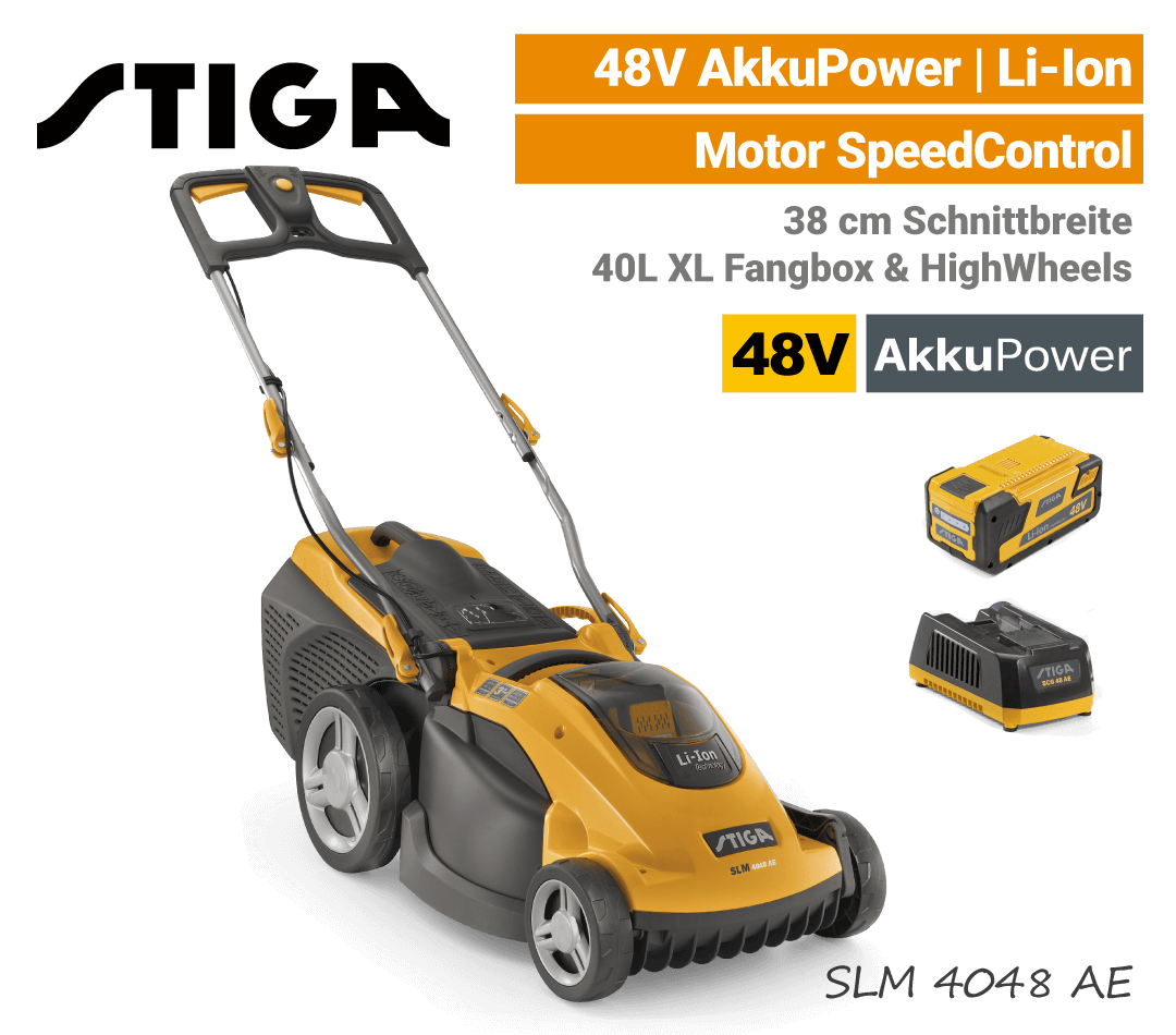 Stiga SLM 4048 AE 48V Stiga SLM 4048 AE 48V Akku-Rasenmäher 48 Volt 3-in-1 EU9