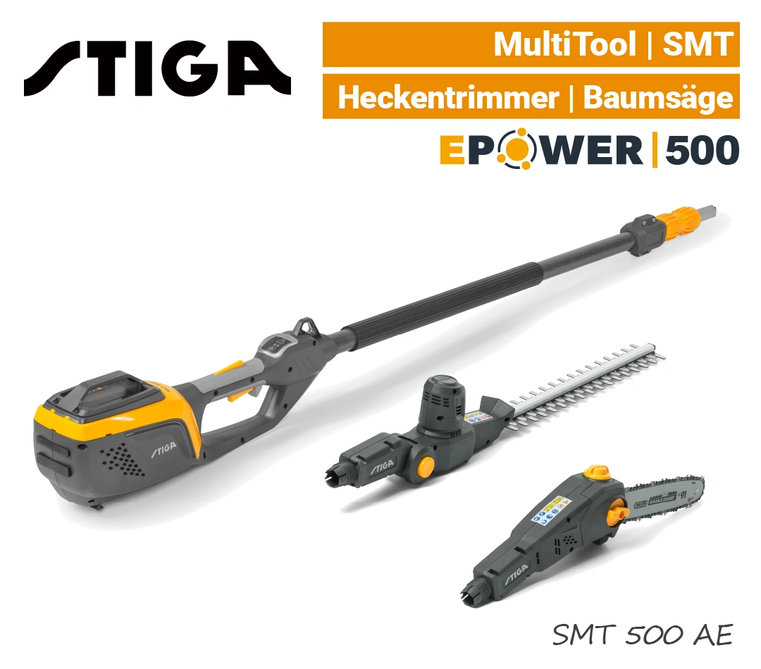 Stiga SMT 500 AE MultiTool Stiga SMT 500 AE Multi-Tool Akku-Heckenschere Baumsäge EPower EU9