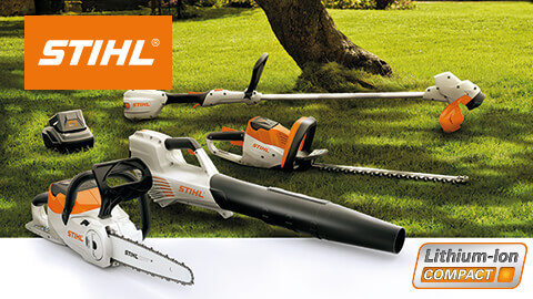 Stihl Li-Ion Compact Akku-Gartengeräte & Akku-Rasenmäher Stihl Lithium-Ion Compact Akku-Gartengeräte Akku-Rasenmäher Li-Ion EU9
