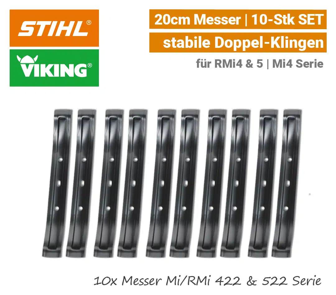 STIHL Messer iMow Mi 422, RMi 422 & RMi 522 | 10-Stk STIHL Viking Messer Mi 422, RMi 422 & RMi 522 - 10-Stk SET EU9