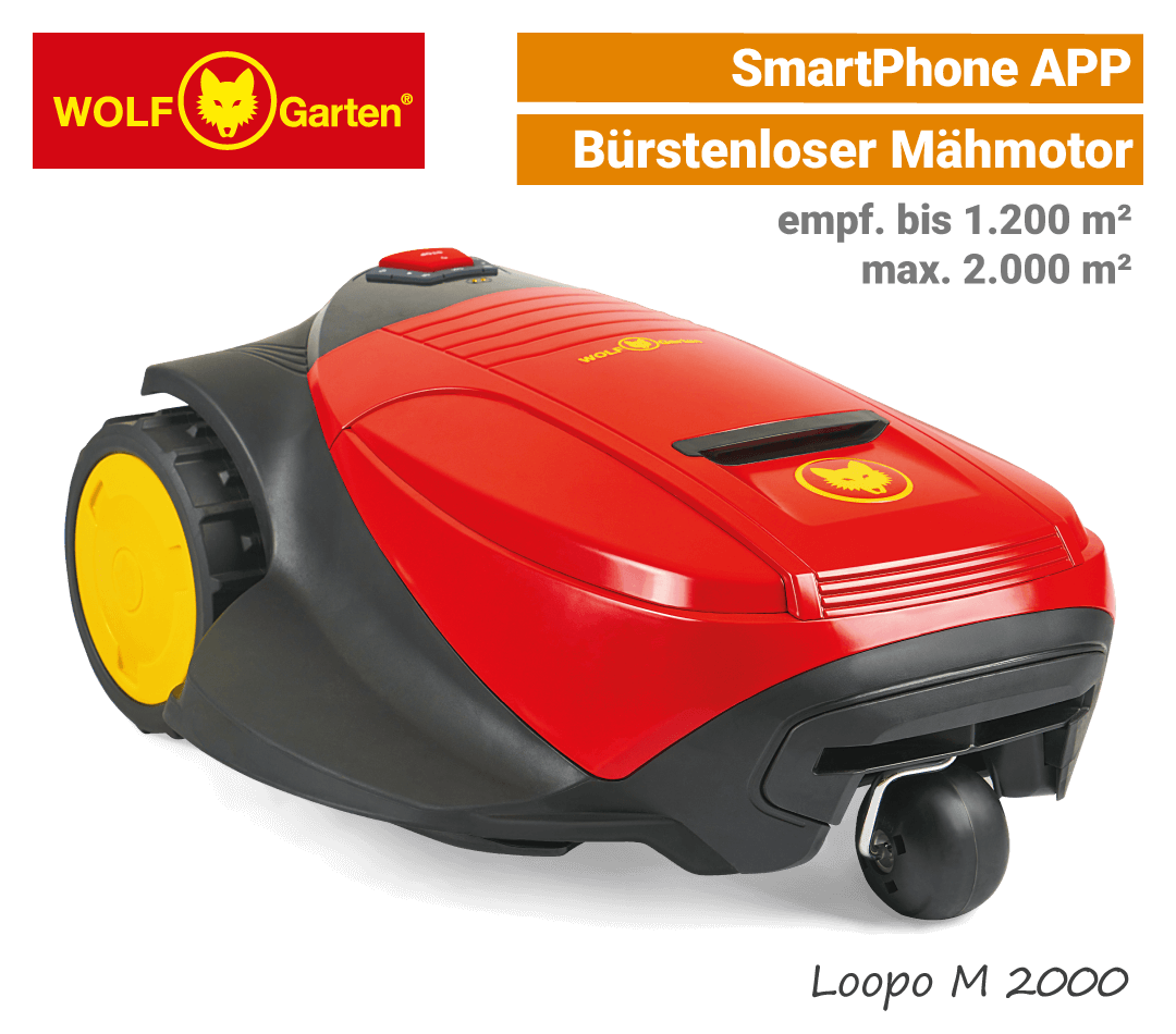 Wolf-Garten Loopo M2000 Wolf-Garten Loopo M 2000 Mähroboter-Rasenroboter SmartPhone-APP EU9